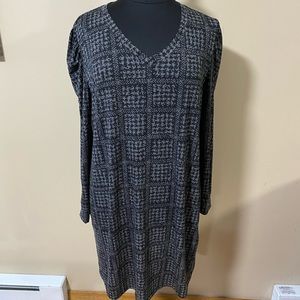 NWT LuLaRoe Black/Gray Houndstooth Ava Dress 2XL